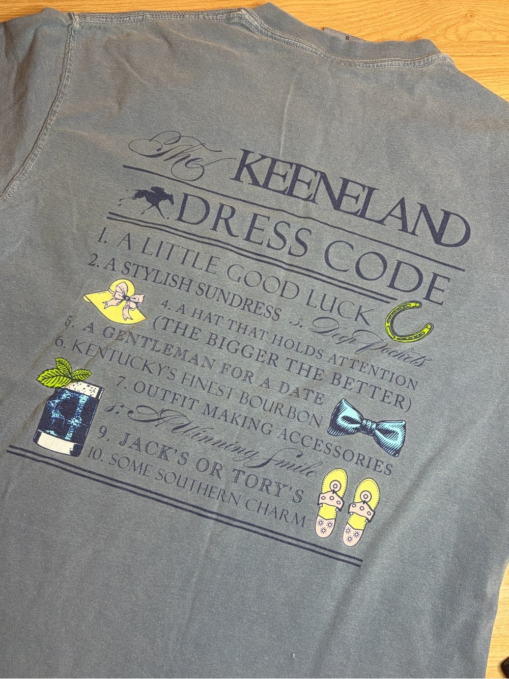 Keeneland Dress Code Graphic Tee - Slate Blue Small